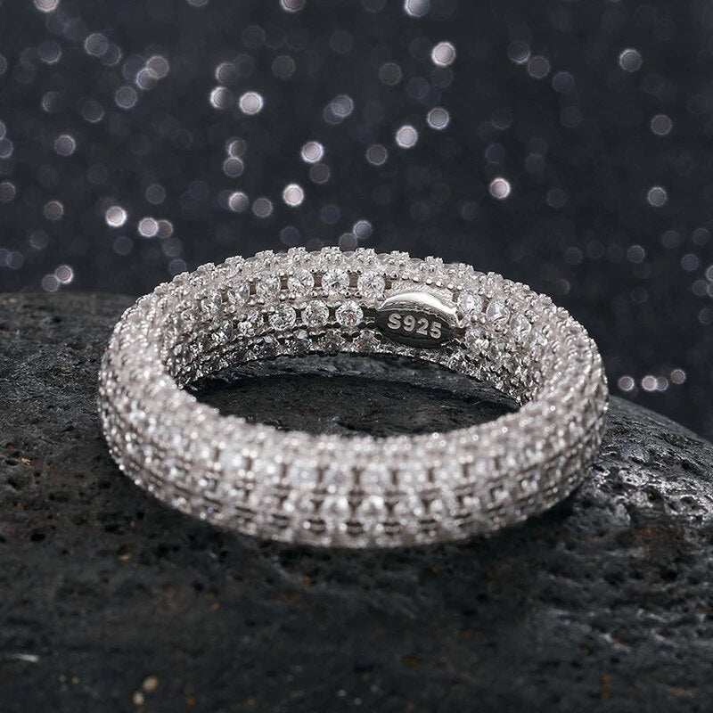 Fully Iced Out Moissanite Diamond Ring That Pass Diamond Testers
