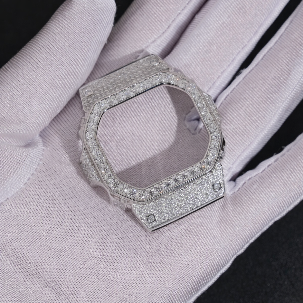 GRA Certificate Pass Diamond Tester GShock DW5600 VVS D Color Iced Out Moissanite Watch Bezel