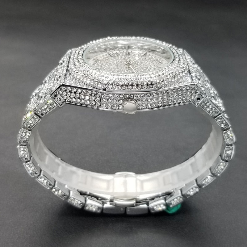 Iced Out Luxury Diamond Quartz Watch