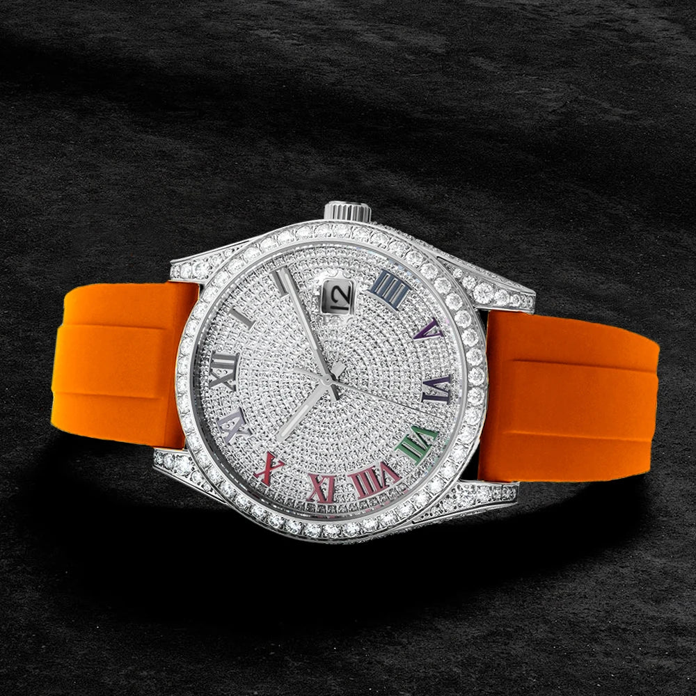 Luxury Iced Out Moissanite Diamond Watch Pass Diamond Tester