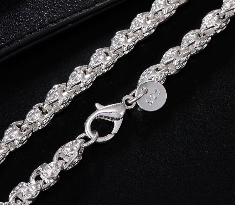 5mm Faucet 925 Sterling Silver Necklace For Women