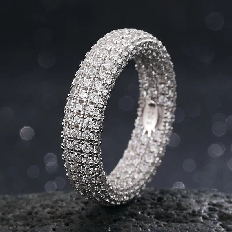 Fully Iced Out Moissanite Diamond Ring That Pass Diamond Testers
