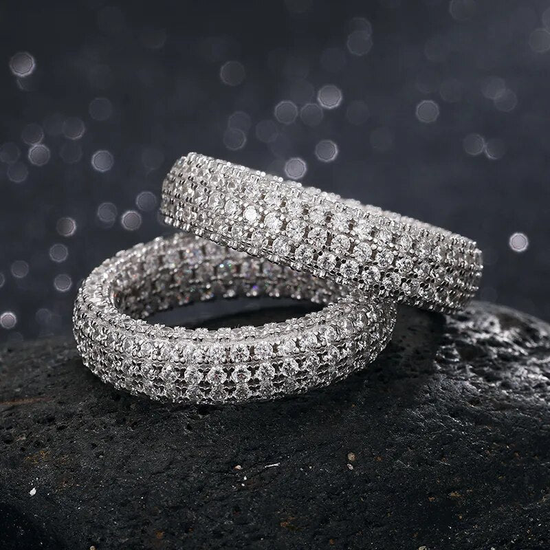 Fully Iced Out Moissanite Diamond Ring That Pass Diamond Testers