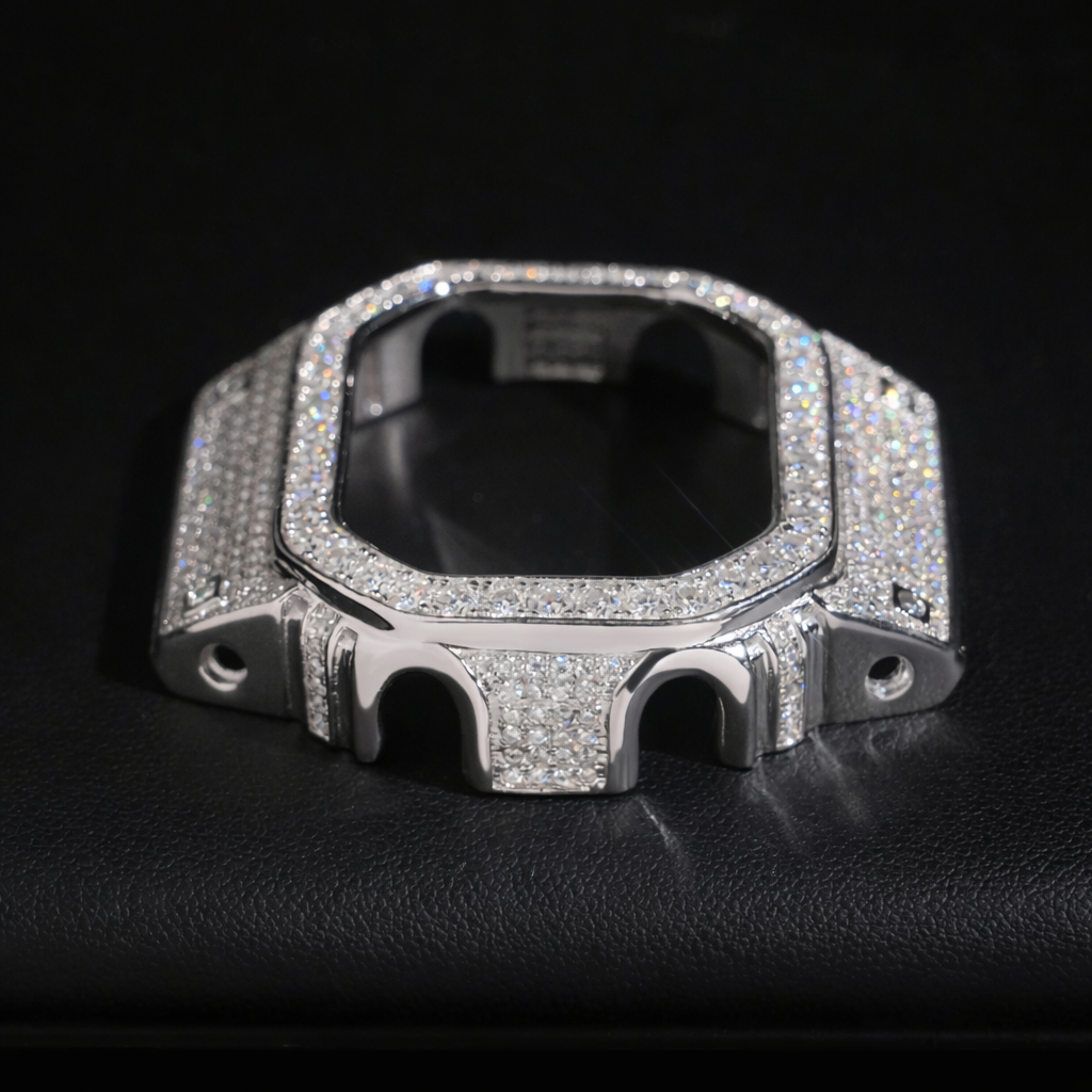 GRA Certificate Pass Diamond Tester GShock DW5600 VVS D Color Iced Out Moissanite Watch Bezel