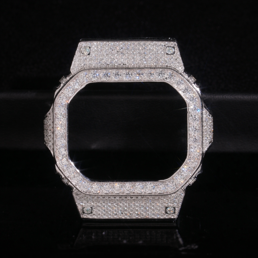 GRA Certificate Pass Diamond Tester GShock DW5600 VVS D Color Iced Out Moissanite Watch Bezel