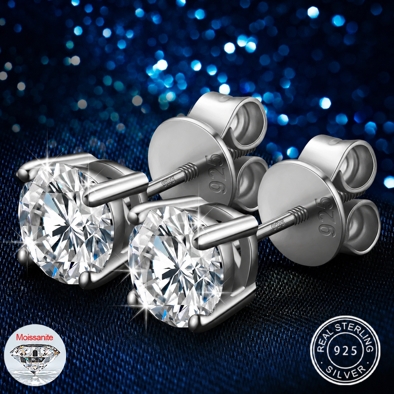 VVS1 Moissanite Stud Earrings