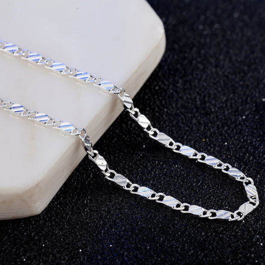925 Sterling 2mm Chain Necklace For Women
