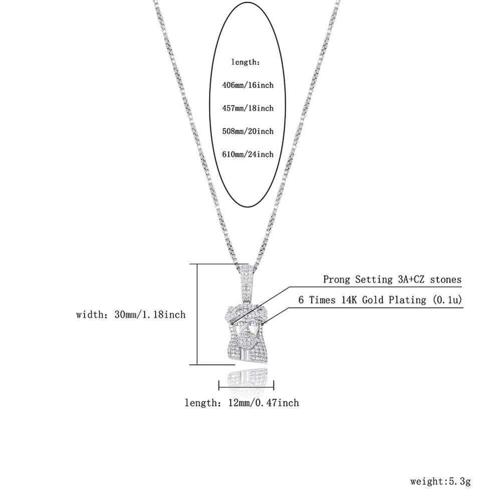 Iced Out 925 Sterling Silver Jesus Piece Pendant