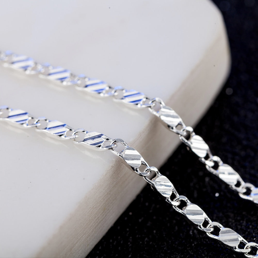 925 Sterling 2mm Chain Necklace For Women
