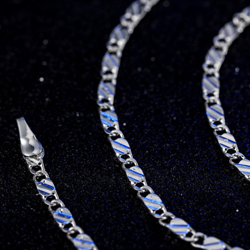 925 Sterling 2mm Chain Necklace For Women