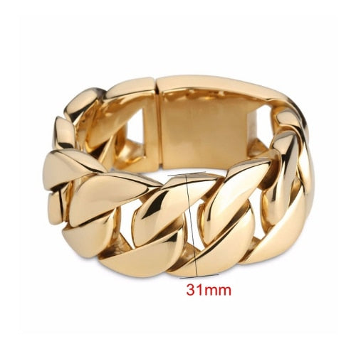 Large 316L Stainless Steel Cuban Link Bracelet