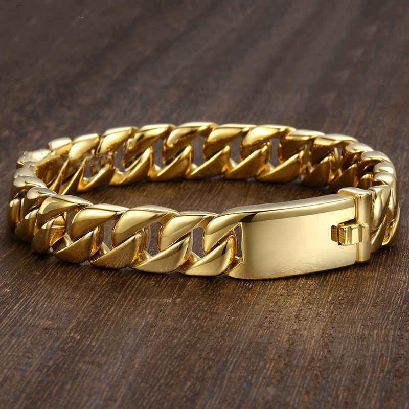 Large 316L Stainless Steel Cuban Link Bracelet