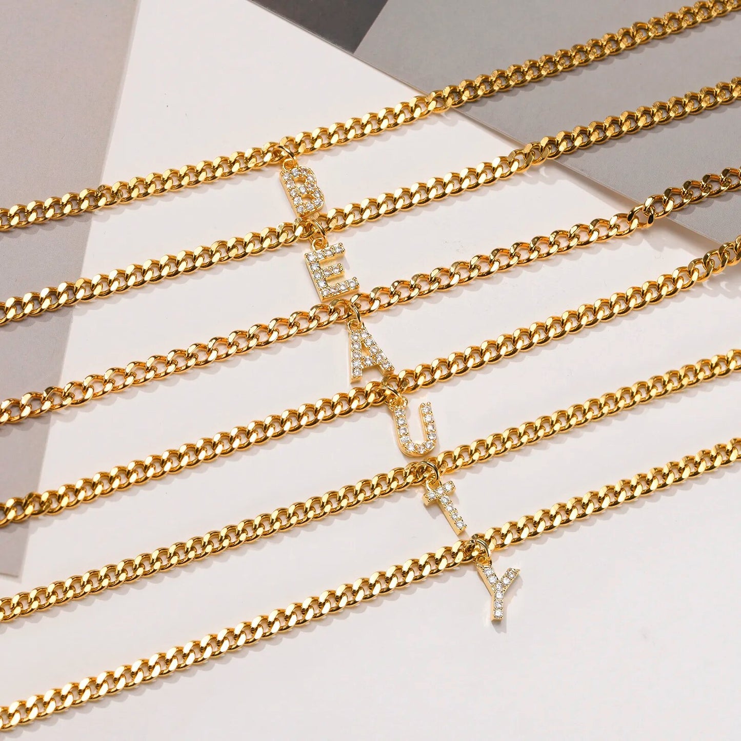 A-Z Initial Gold Cuban Link Anklet