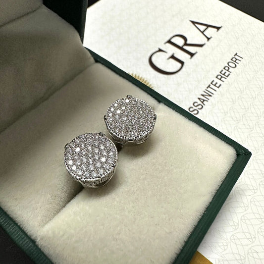 Classic Round Moissanite Earrings That Pass Diamond Tester