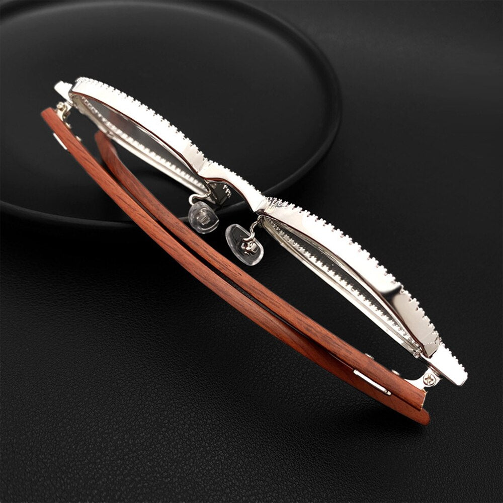 Real Moissanite Diamond Sun Glasses With Wood Body