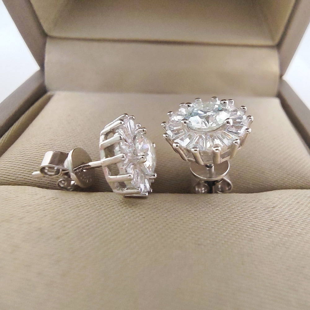 0.5CT 5MM D Moissanite Earrings