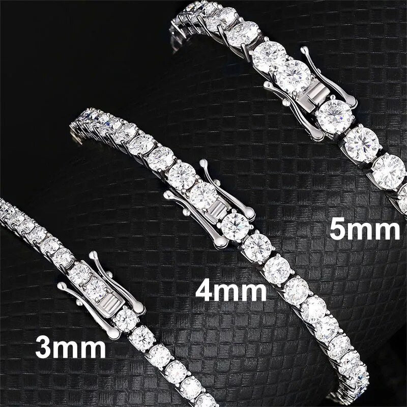 Moissanite Diamond Gold Plated Tennis Bracelet