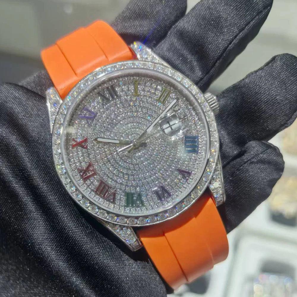 Luxury Iced Out Moissanite Diamond Watch Pass Diamond Tester