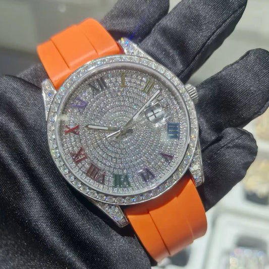 Luxury Iced Out Moissanite Diamond Watch Pass Diamond Tester