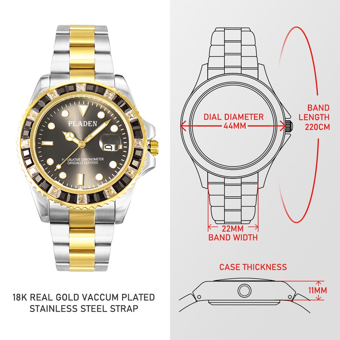 Flooded Bezel Quartz Watch Stainless Steel