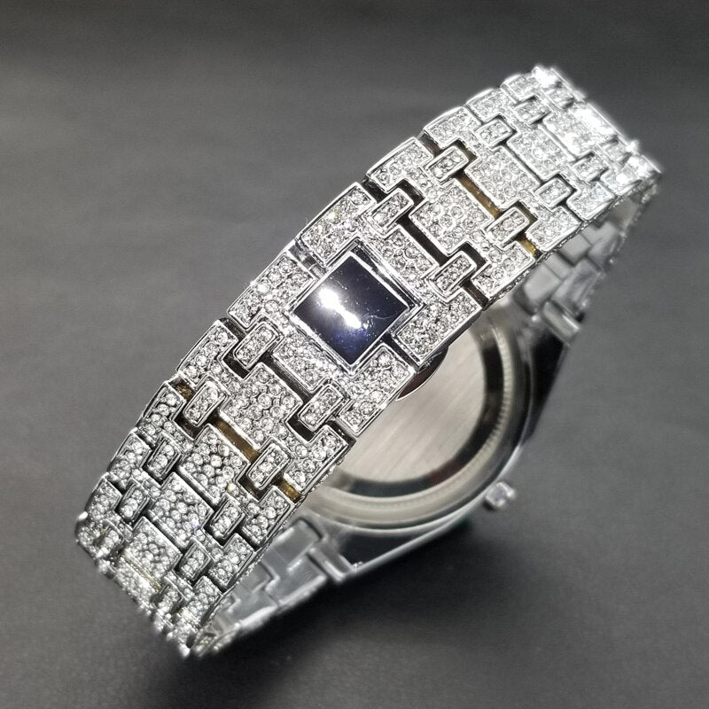Iced Out Luxury Diamond Quartz Watch