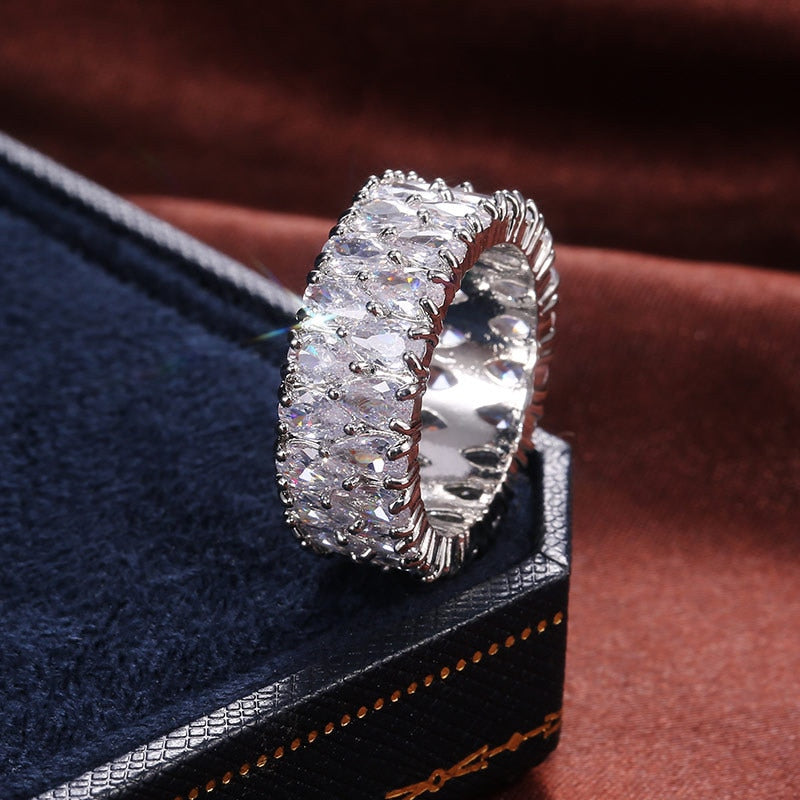925 Sterling Silver Zircon Stone Ring for Women