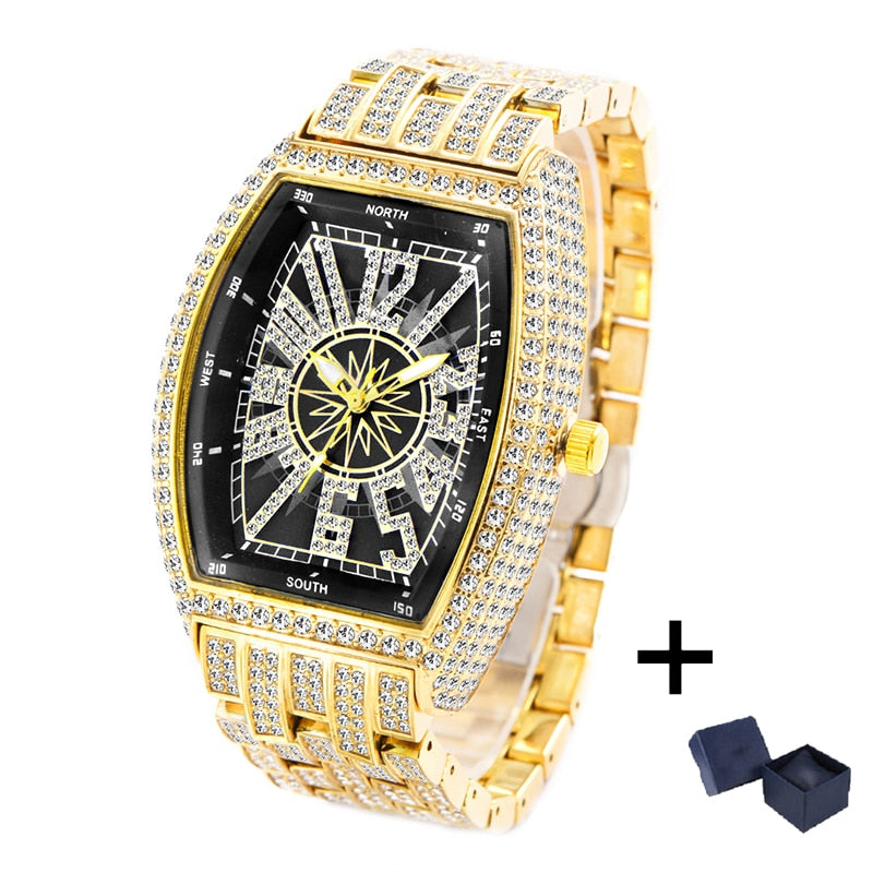 Iced Out Luxury Diamond Waterproof Watch