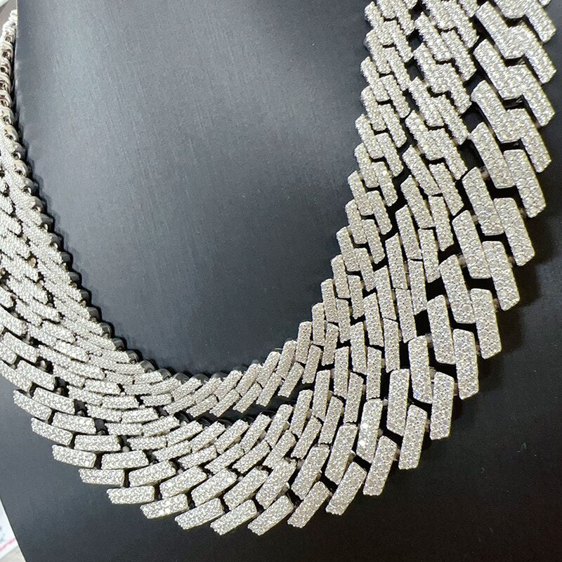 10- 15mm Moissanite Cuban Link Chain