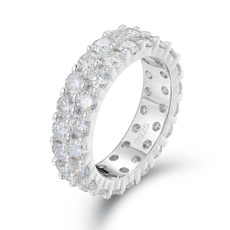 Top Quality 2 Row 3mm VVS1 Moissanite Diamond Ring
