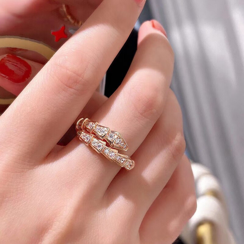 Zircon Snake Bone Ring For Women