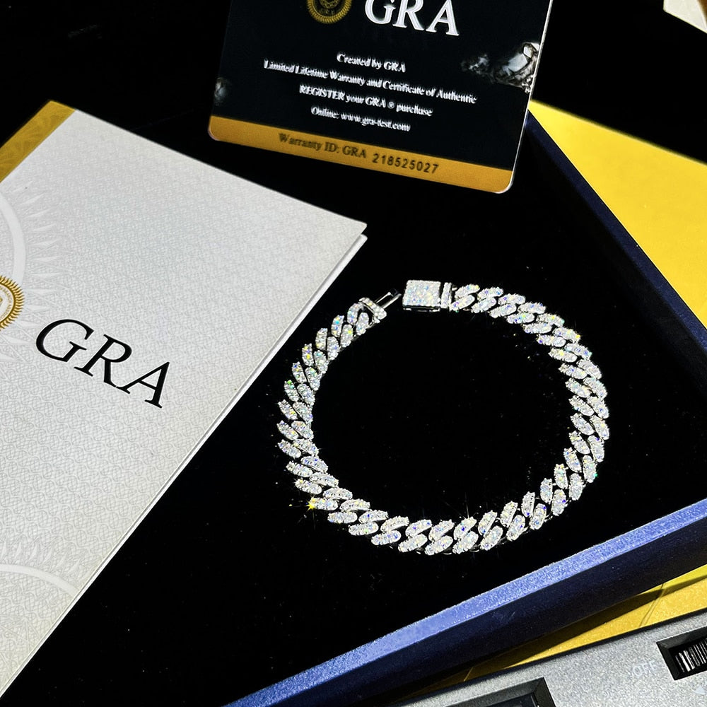 6mm Cuban Link Bracelet Full Real Moissanite VVS1 Diamond