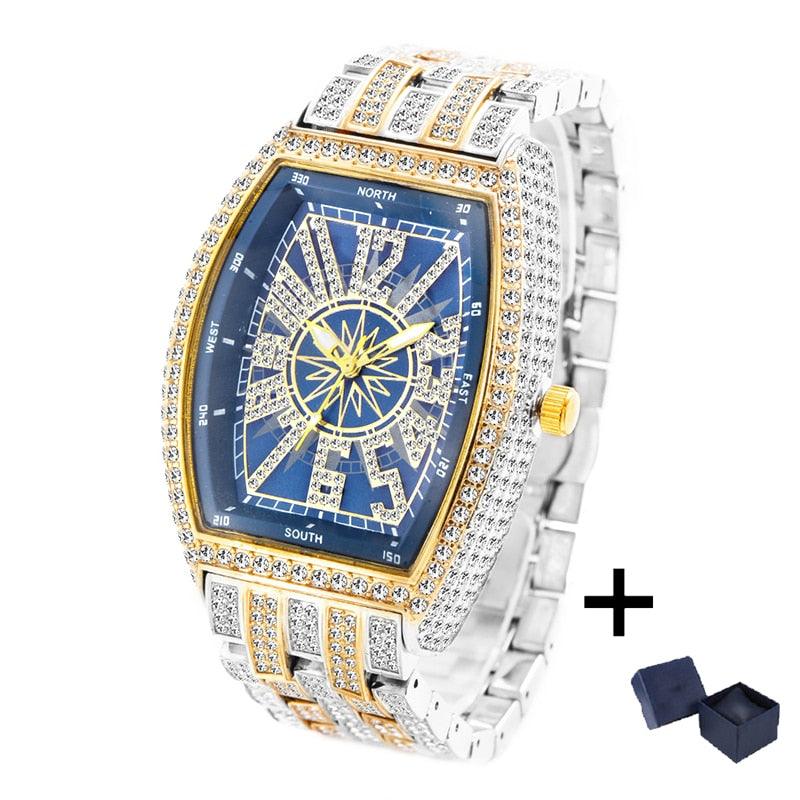 Iced Out Luxury Diamond Waterproof Watch