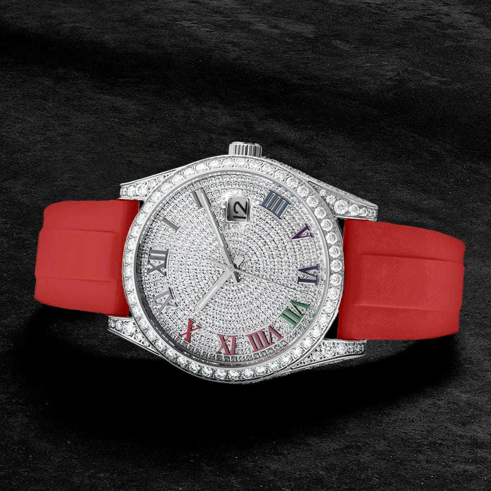Luxury Iced Out Moissanite Diamond Watch Pass Diamond Tester