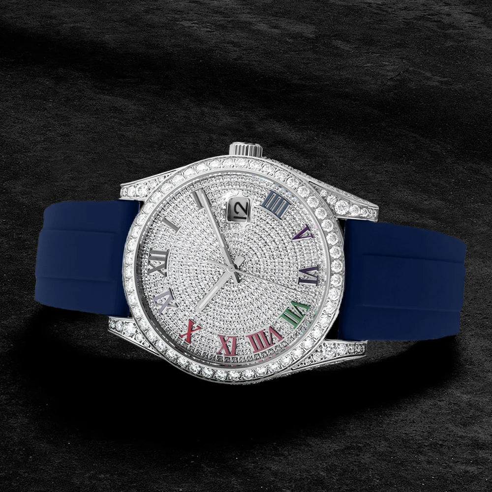 Luxury Iced Out Moissanite Diamond Watch Pass Diamond Tester