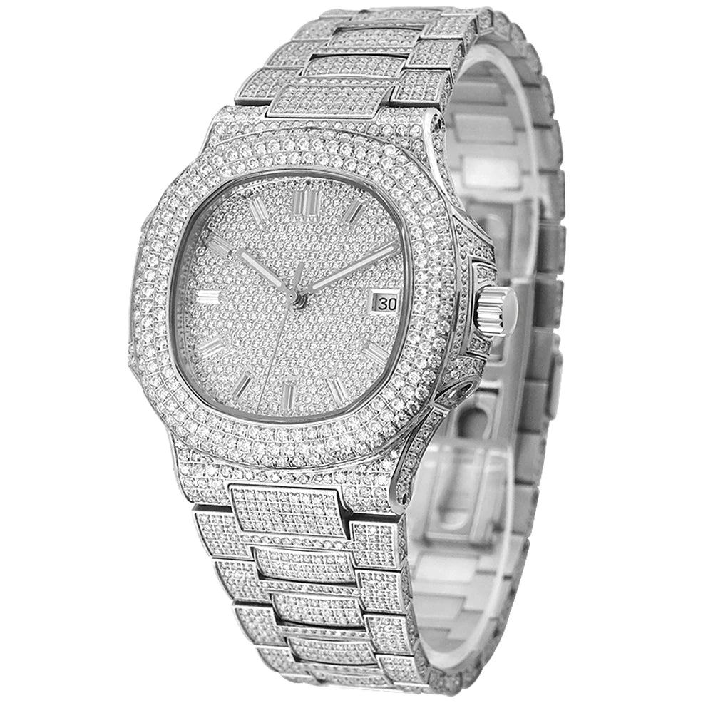 Fully Iced Out Moissanite Watch