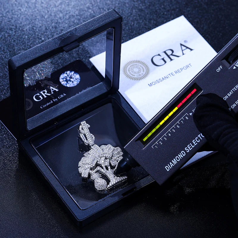 Moissanite Money Tree Of Wealth Pendant