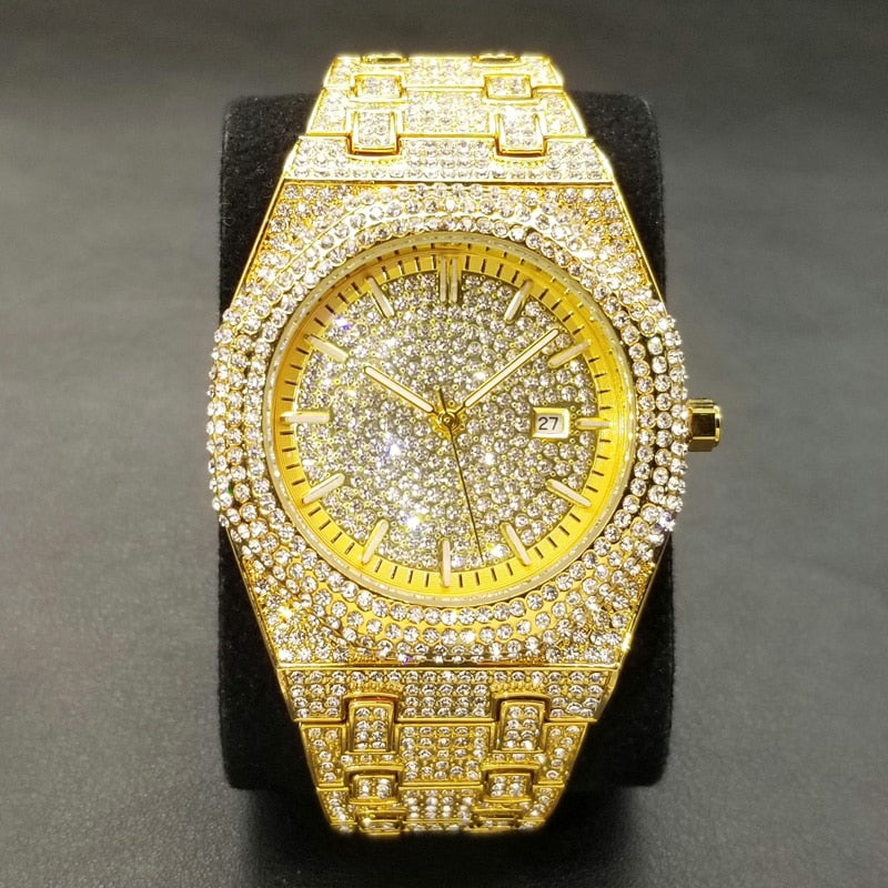 Iced Out Luxury Diamond Quartz Watch