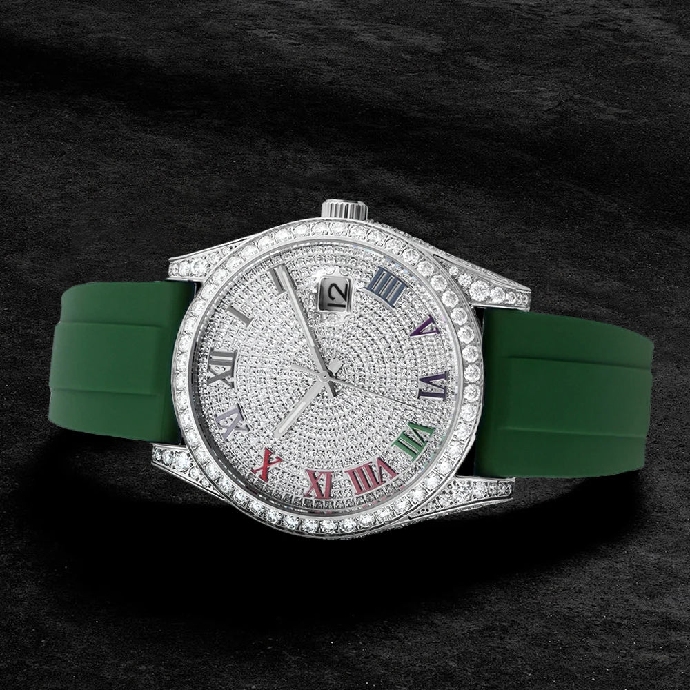 Luxury Iced Out Moissanite Diamond Watch Pass Diamond Tester