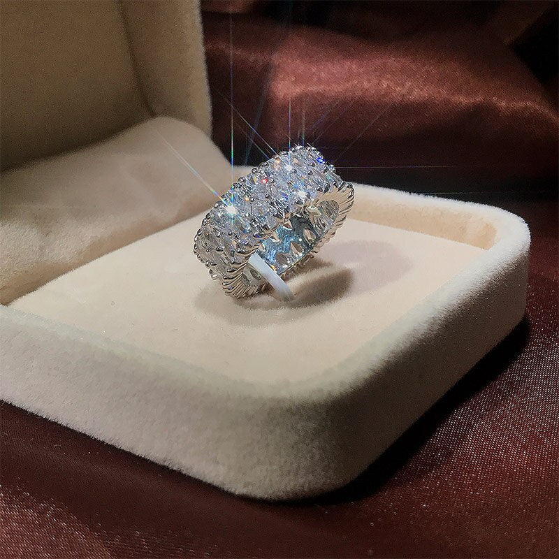 925 Sterling Silver Zircon Stone Ring for Women