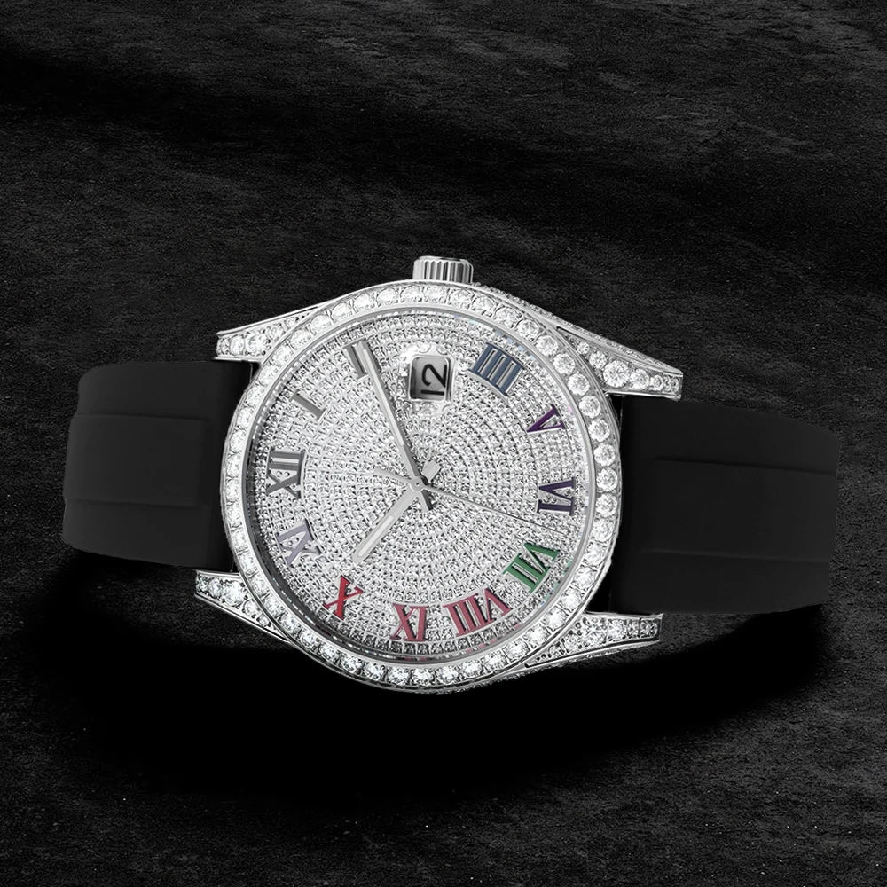 Luxury Iced Out Moissanite Diamond Watch Pass Diamond Tester