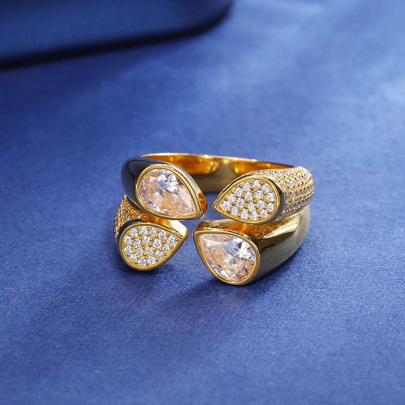 S925 D VVS Moissanite Waterdrop Ring