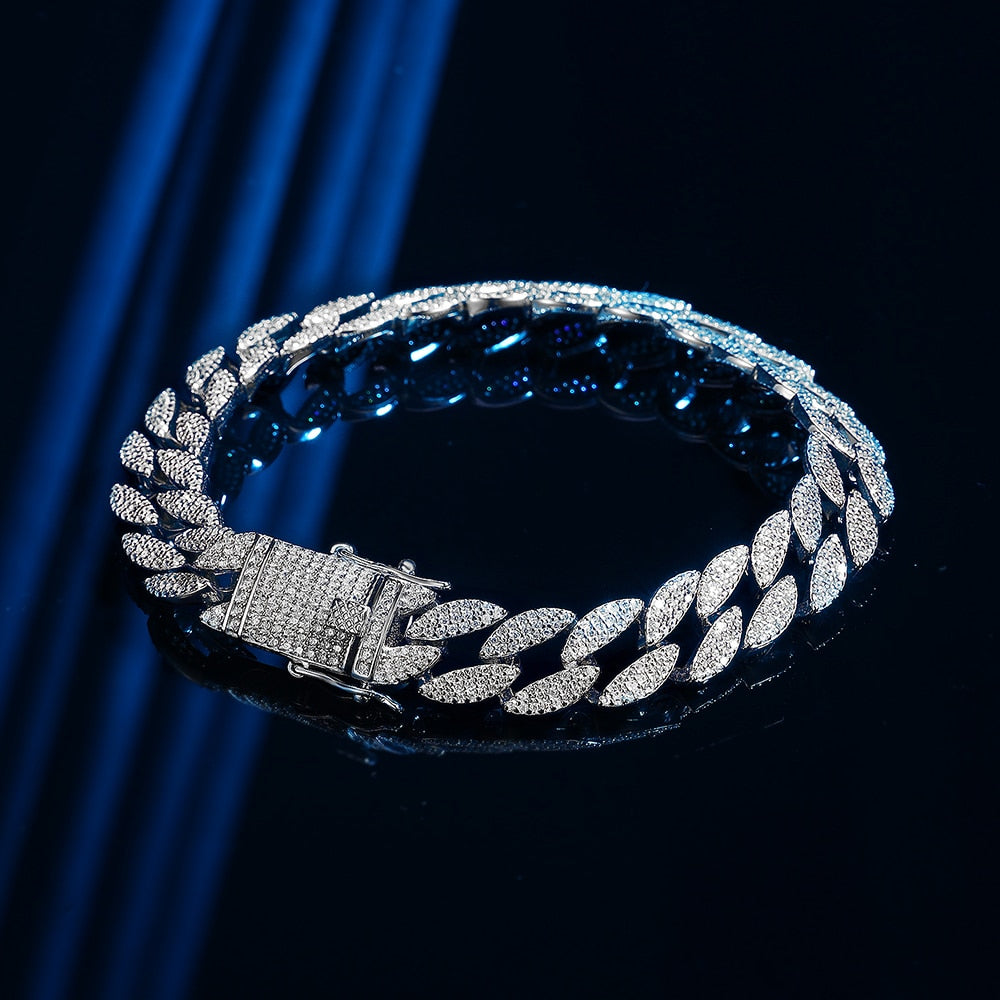 Fully Paved 1.1 mm Zircon Cuban Link Bracelet