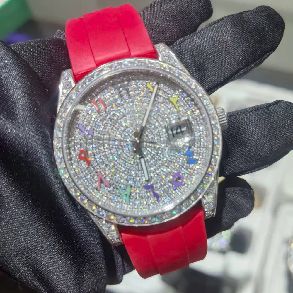 Luxury Iced Out Moissanite Diamond Watch Pass Diamond Tester
