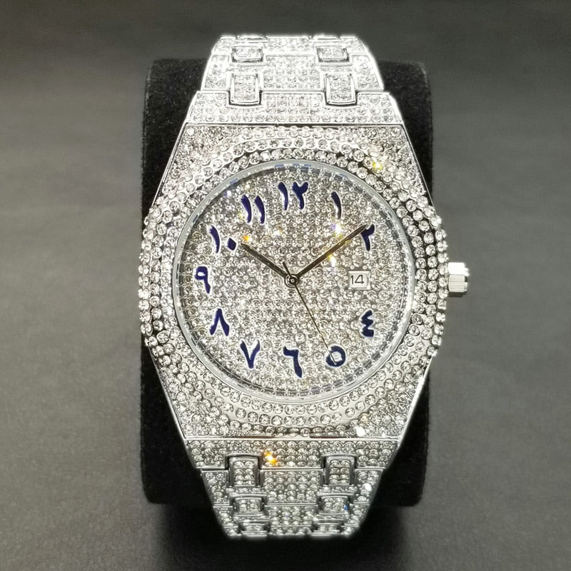 Iced Out Luxury Diamond Quartz Watch