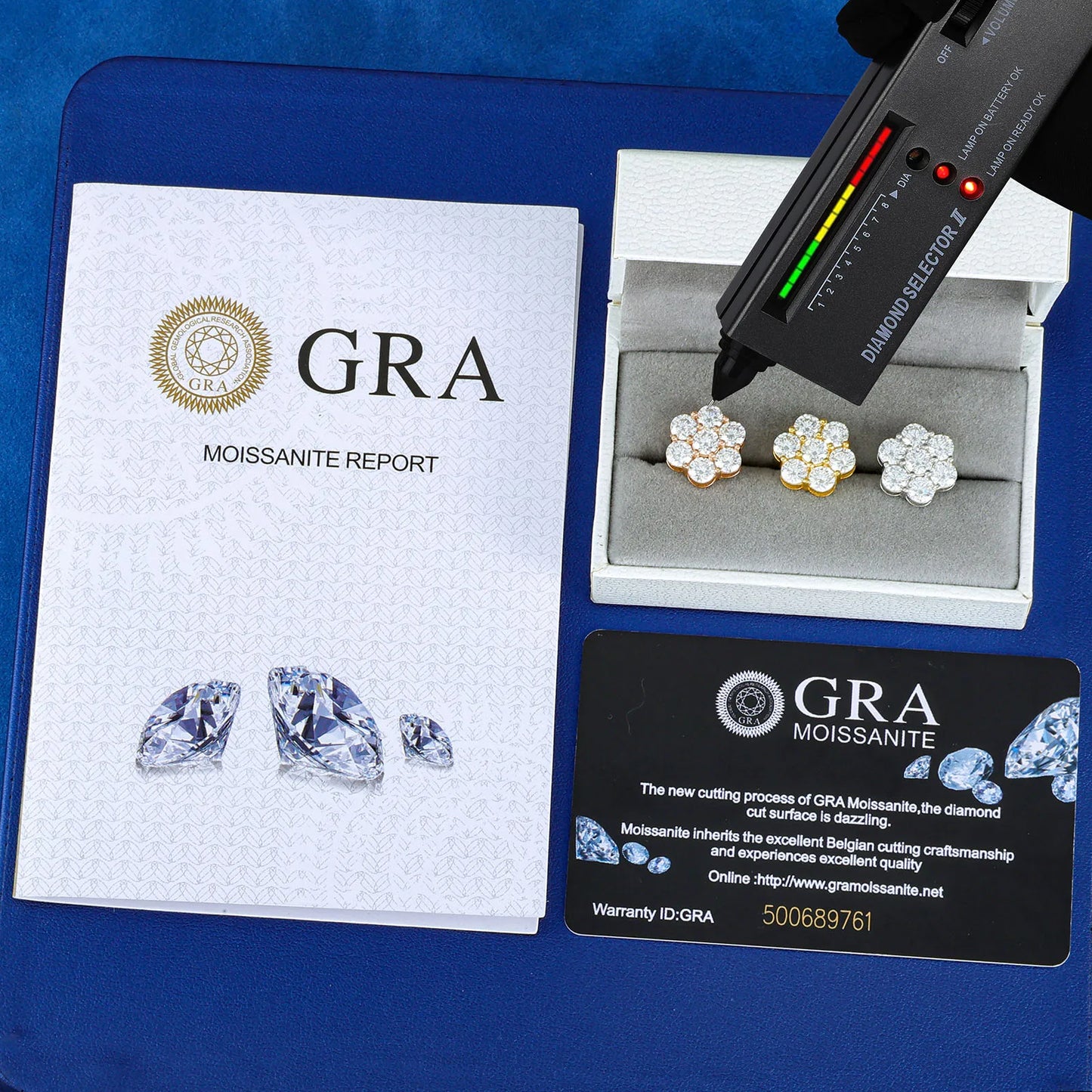 Moissanite Diamond Flower Stud Earrings