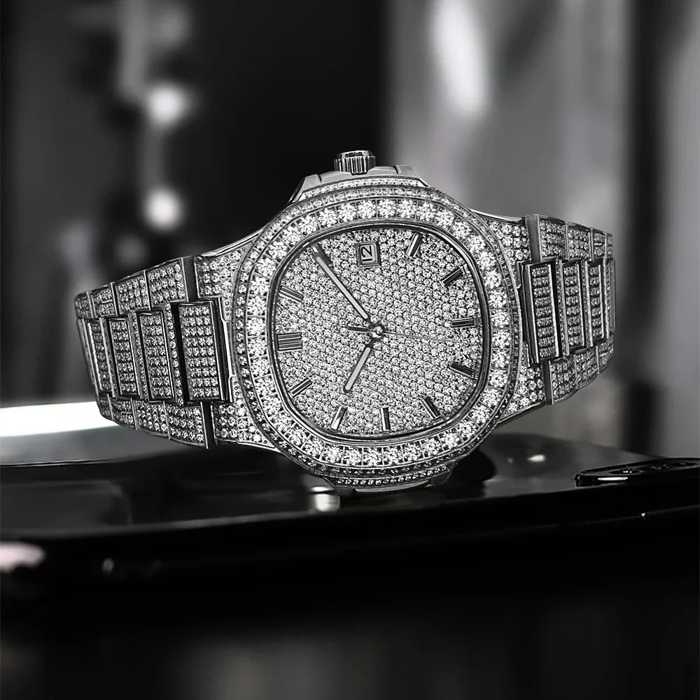 Fully Iced Out Moissanite Watch