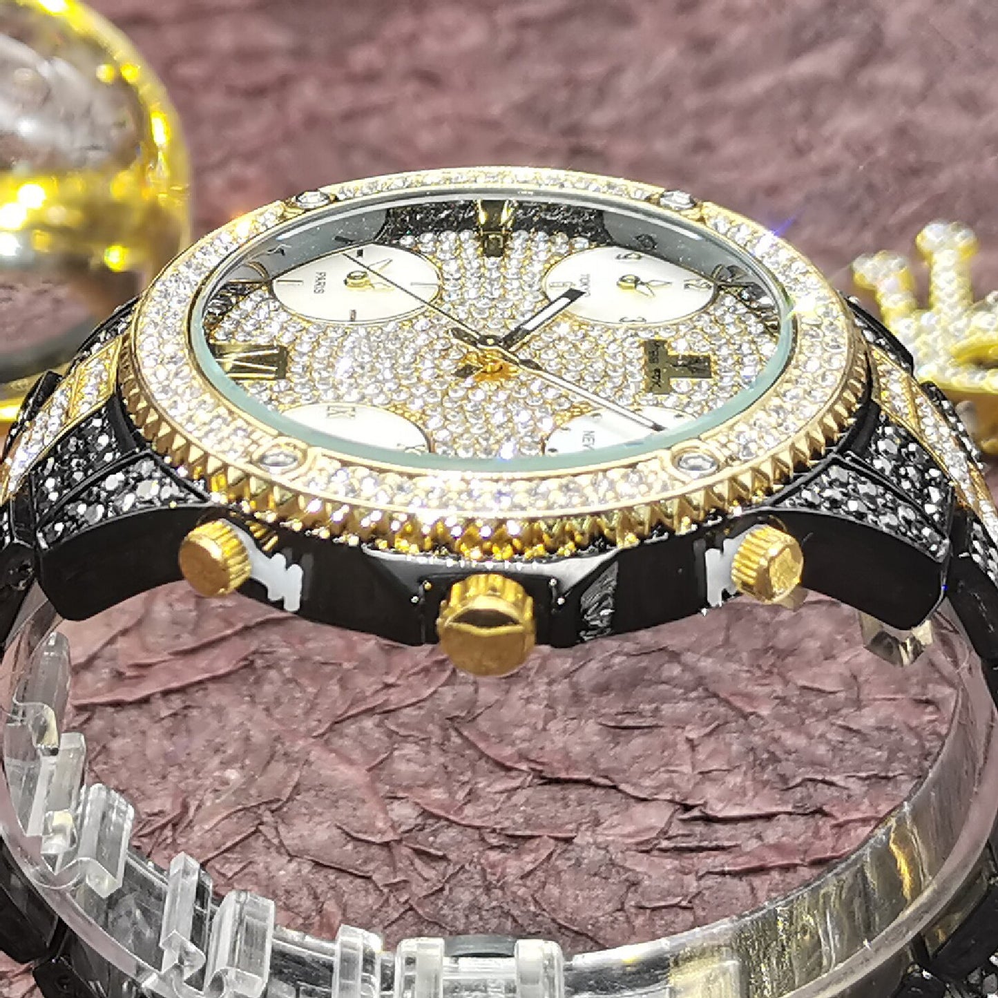 New Iced Out Mens Moissanite Watches