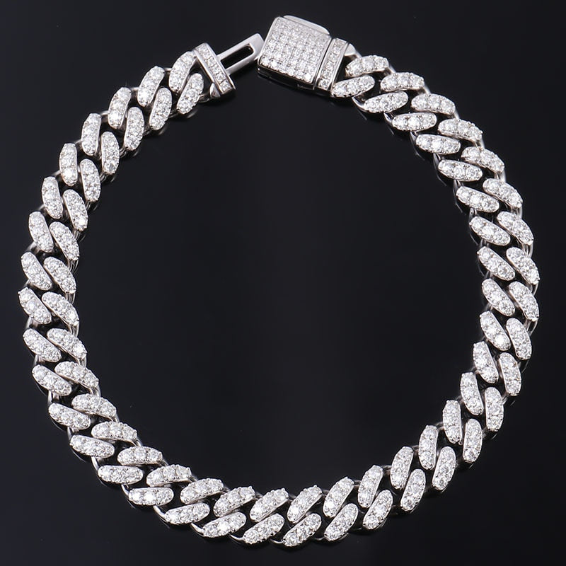 6mm Cuban Link Bracelet Full Real Moissanite VVS1 Diamond