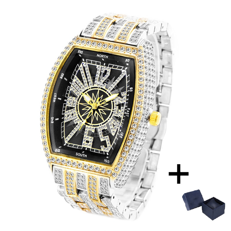 Iced Out Luxury Diamond Waterproof Watch