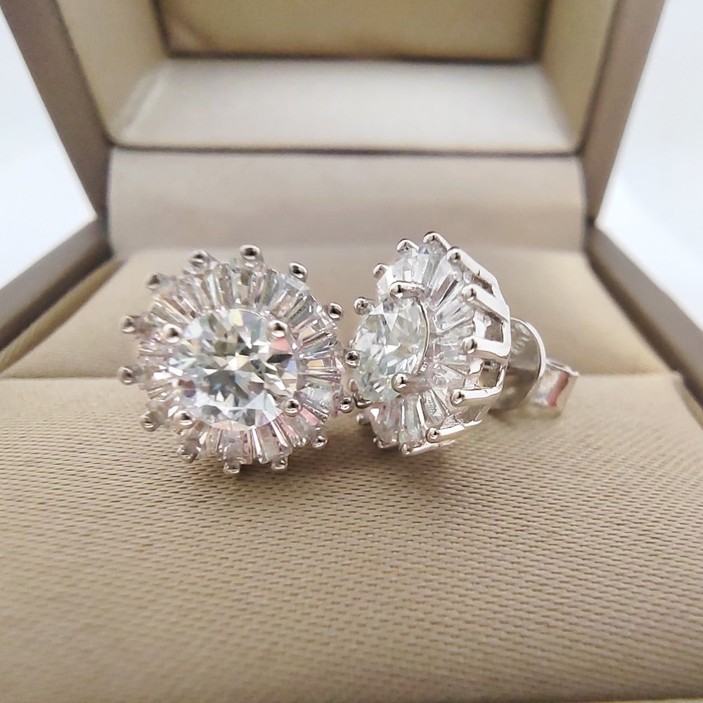 0.5CT 5MM D Moissanite Earrings